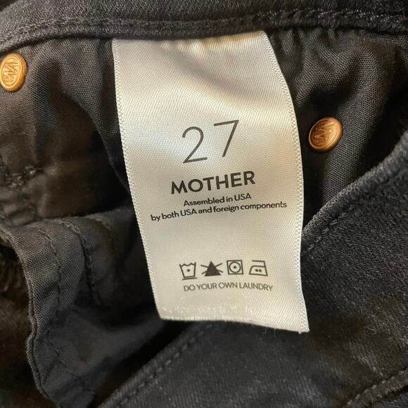 Mother The Runaway Bootcut Jeans Black Not Guilty Size 27 High Rise Stretch - Picture 3 of 11